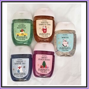 🔥5pk "HOLIDAY SET" POCKETBAC HAND SANITIZERS / NEW / BBW <ITEM#13L>